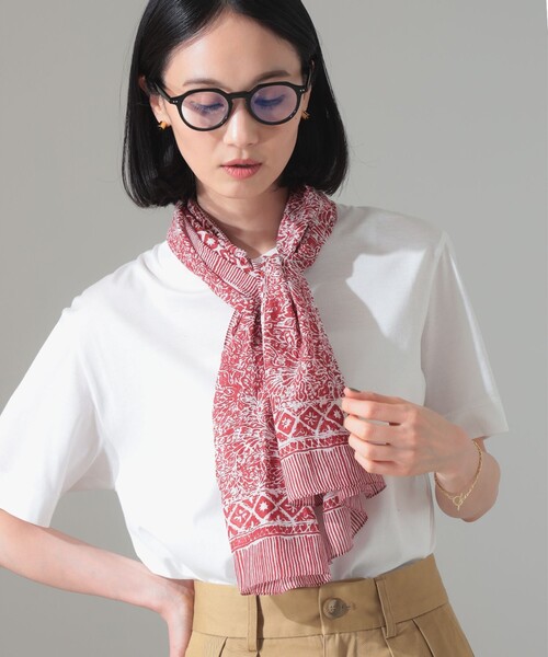 Demi-Luxe BEAMS(デミルクス ビームス)の「【7/31値下げ】AK+1 / コットンシルク スカーフ(ストール/ショール・レディース・レッド・ONE SIZE)」の11枚目の写真
