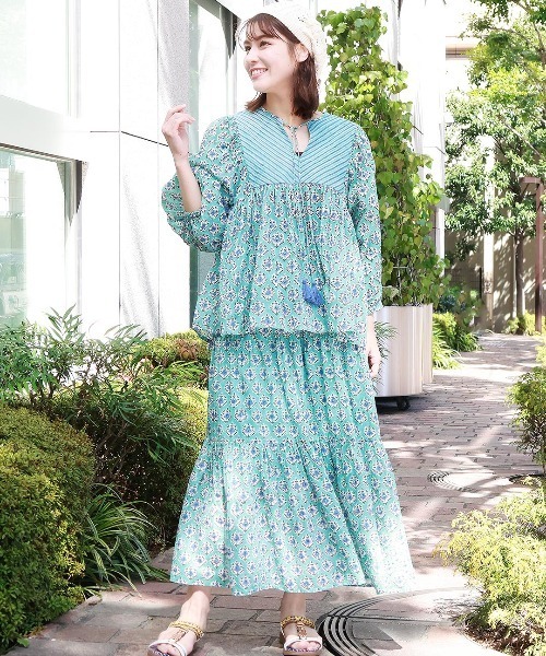 Shanti Shanti ジョリーブロックプリントプルオーバー【WEB限定