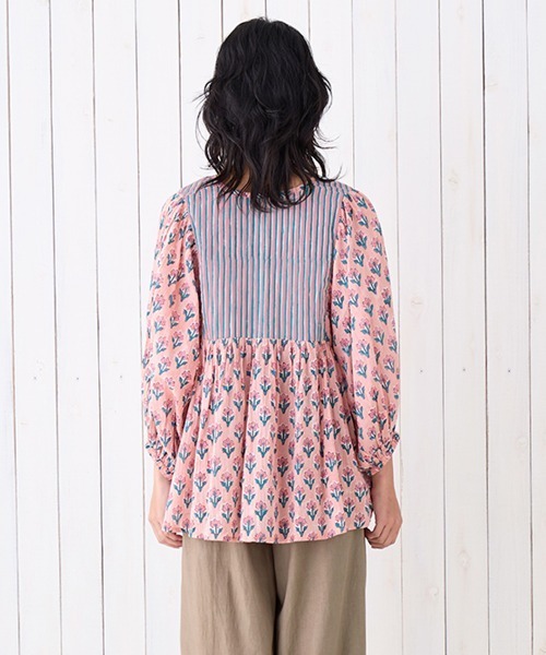 チチカカ（チチカカ）の「Shanti Shanti ジョリーブロックプリントプルオーバー【WEB限定】（シャツ/ブラウス・レディース・グリーン/ブルー/ピンク・FREE）」の9枚目の写真