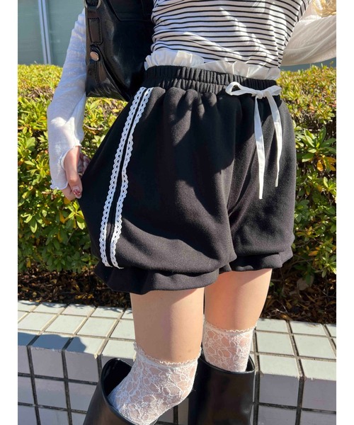 WC（ダブル シー）の「【2025★春夏新作】レースラインバルーンショートパンツ（その他パンツ・レディース・ブラック/ネイビー・FREE）」の5枚目の写真