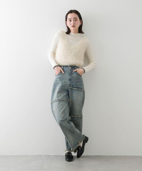 SENSE OF PLACE by URBAN RESEARCH（センスオブプレイスバイアーバンリサーチ）の「プチハイネックセーター（ニット/セーター・レディース・グレー系その他/ブラック系その他/ホワイト系その他/パープル系その他・ONE）」の12枚目の写真