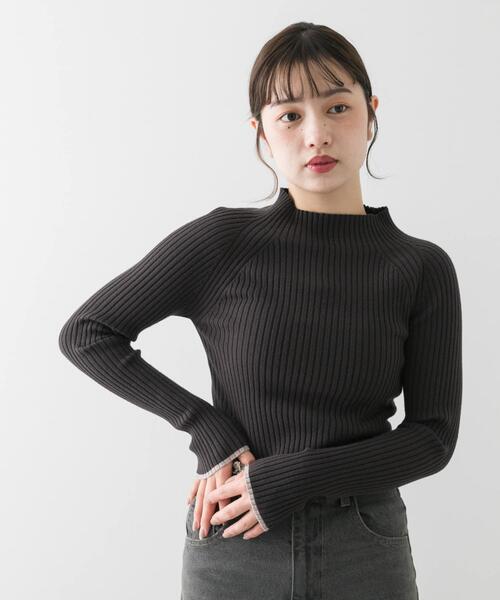 SENSE OF PLACE by URBAN RESEARCH（センスオブプレイスバイアーバンリサーチ）の「プチハイネックセーター（ニット/セーター・レディース・グレー系その他/ブラック系その他/ホワイト系その他/パープル系その他・ONE）」の16枚目の写真