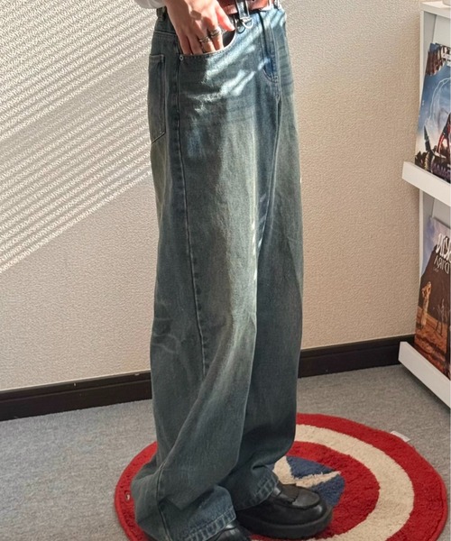 INTER FACTORY(インターファクトリー)の「りゅうせい -オーバーダイ ワイドストレートデニム made in INTER FACTORY-(デニムパンツ・メンズ・ブルー/ブラック・LARGE/MEDIUM/SMALL)」の10枚目の写真