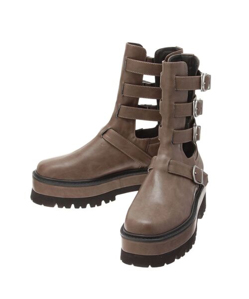 EVRIS（エヴリス）の「バックルモチーフショートブーツ（ブーツ・レディース・ブラウン/ブラック・LARGE/MEDIUM/SMALL）」の20枚目の写真