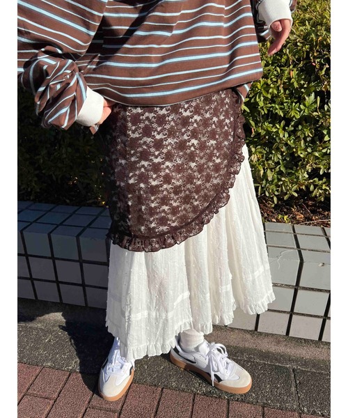 WC（ダブル シー）の「フリルシアー巻きスカート（スカート・レディース・ホワイト/ブラウン/ブラック・FREE）」の18枚目の写真