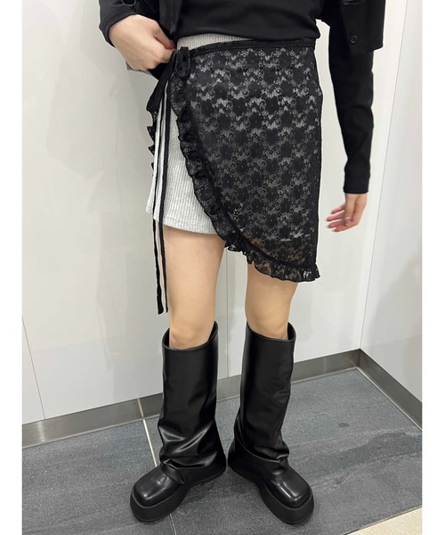 WC（ダブル シー）の「フリルシアー巻きスカート（スカート・レディース・ホワイト/ブラウン/ブラック・FREE）」の14枚目の写真