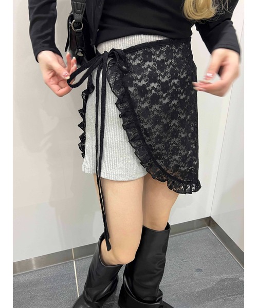 WC（ダブル シー）の「フリルシアー巻きスカート（スカート・レディース・ホワイト/ブラウン/ブラック・FREE）」の15枚目の写真