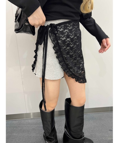 WC（ダブル シー）の「フリルシアー巻きスカート（スカート・レディース・ホワイト/ブラウン/ブラック・FREE）」の16枚目の写真