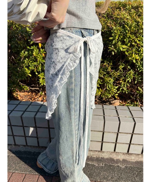 WC（ダブル シー）の「フリルシアー巻きスカート（スカート・レディース・ホワイト/ブラウン/ブラック・FREE）」の7枚目の写真