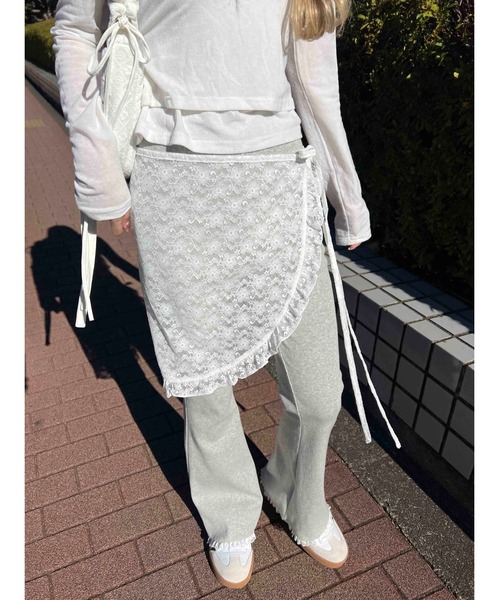 WC（ダブル シー）の「フリルシアー巻きスカート（スカート・レディース・ホワイト/ブラウン/ブラック・FREE）」の13枚目の写真