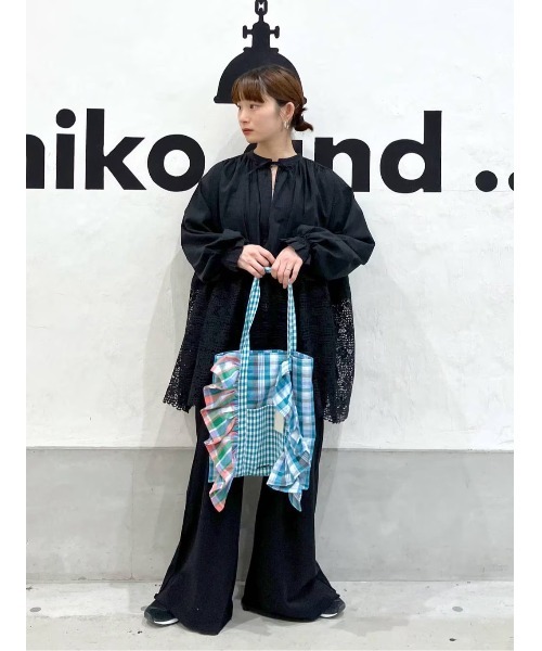 niko and...（ニコアンド）の「オリジナルマルチチェックフリルトートバッグ（トートバッグ・レディース・ブルー/ピンク・0）」の19枚目の写真