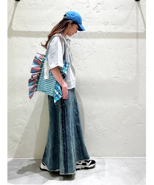 niko and...（ニコアンド）の「オリジナルマルチチェックフリルトートバッグ（トートバッグ・レディース・ブルー/ピンク・0）」の21枚目の写真