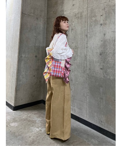 niko and...（ニコアンド）の「オリジナルマルチチェックフリルトートバッグ（トートバッグ・レディース・ブルー/ピンク・0）」の16枚目の写真