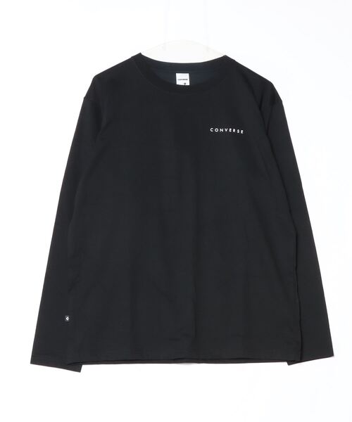 CONVERSE（コンバース）の「コンバース  バーティカル PT L/S Tシャツ（Tシャツ/カットソー・メンズ・ブラック/ホワイト・LL/M/L）」の2枚目の写真