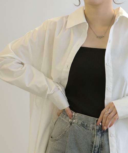 LUMIRA(アパレル)(ルミラ)の「ハート刺繍ロゴ ストライプシャツ(シャツ/ブラウス・レディース・ホワイト/ブルー/ブラック系1/ブラック系2/ネイビー系1・FREE)」の10枚目の写真
