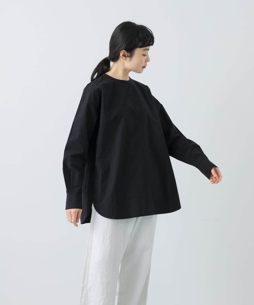 セール】コットンシルククルーネックプルオーバー（シャツ