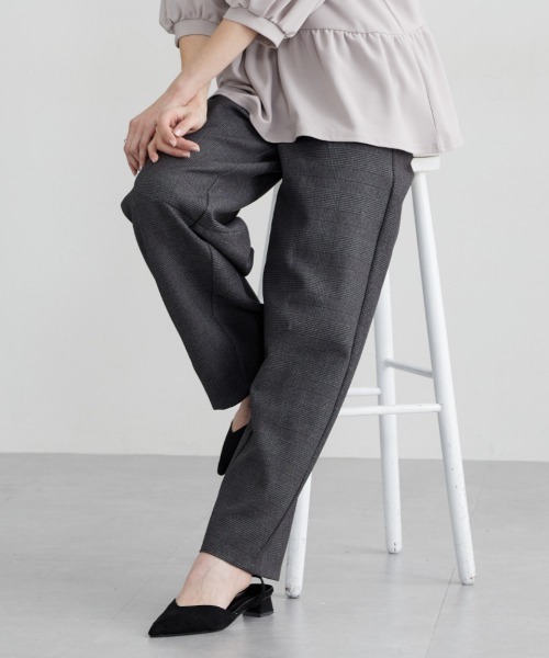 nissen(ニッセン)の「総柄カーブパンツ(その他パンツ・レディース・グレー系/ネイビー系/ブラウン系・M/L)」の2枚目の写真