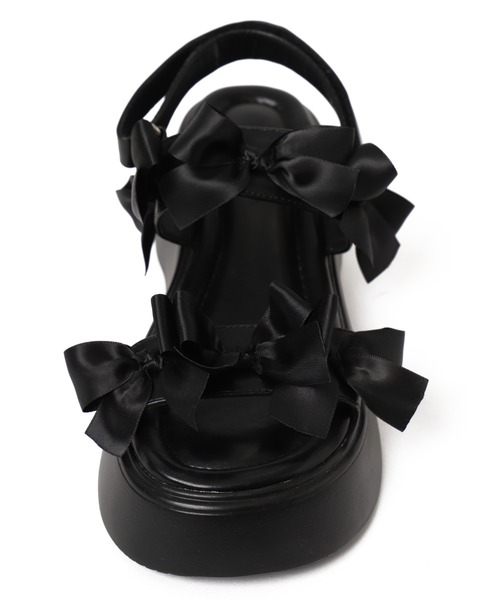 WEGO（ウィゴー）の「WEGO/メニーリボンサンダル（サンダル・レディース・ホワイト/ブラック・MEDIUM/LARGE）」の8枚目の写真