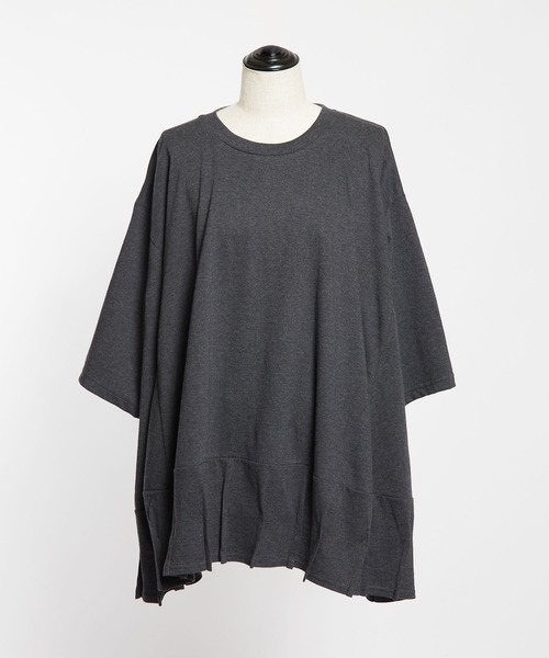 gomme(ゴム)の「20/-天竺 ヘムハッチングT(Tシャツ/カットソー・レディース・ブラック/ホワイト/チャコールグレー・MEDIUM)」の13枚目の写真