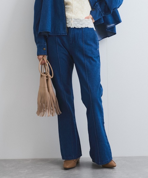 VICKY(ビッキー)の「バックスリットデニムパンツ≪手洗い可能≫(デニムパンツ・レディース・オフホワイト/ブルー・M)」の1枚目の写真