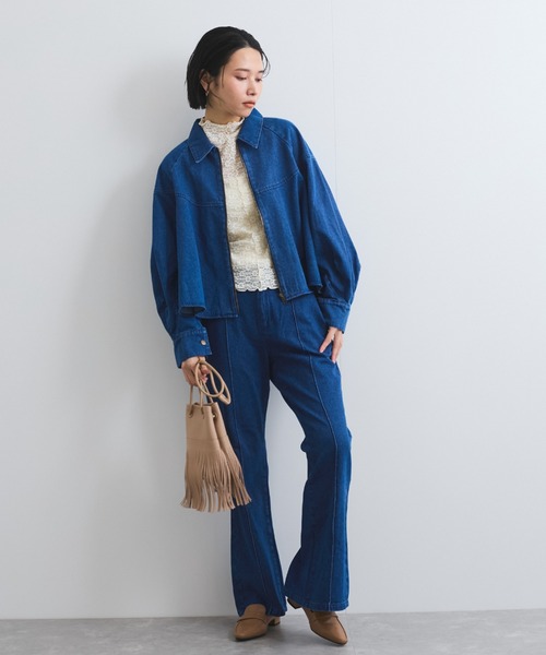 VICKY(ビッキー)の「バックスリットデニムパンツ≪手洗い可能≫(デニムパンツ・レディース・オフホワイト/ブルー・M)」の8枚目の写真