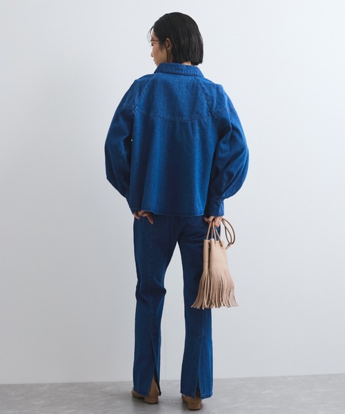 VICKY(ビッキー)の「バックスリットデニムパンツ≪手洗い可能≫(デニムパンツ・レディース・オフホワイト/ブルー・M)」の6枚目の写真