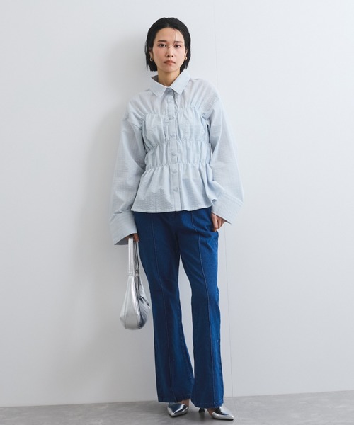 VICKY(ビッキー)の「バックスリットデニムパンツ≪手洗い可能≫(デニムパンツ・レディース・オフホワイト/ブルー・M)」の5枚目の写真