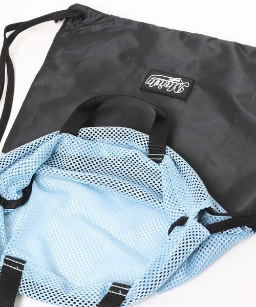 repipi armario(レピピ アルマリオ)の「Repipi armario レピピマリオ ナップザック メッシュ 軽量 持ち手付き 手提げバッグ 巾着バッグ(バックパック/リュック・キッズ・サックスブルー/ベージュ・FREE)」の15枚目の写真