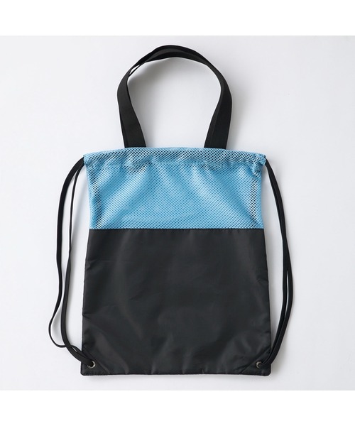 repipi armario(レピピ アルマリオ)の「Repipi armario レピピマリオ ナップザック メッシュ 軽量 持ち手付き 手提げバッグ 巾着バッグ(バックパック/リュック・キッズ・サックスブルー/ベージュ・FREE)」の9枚目の写真