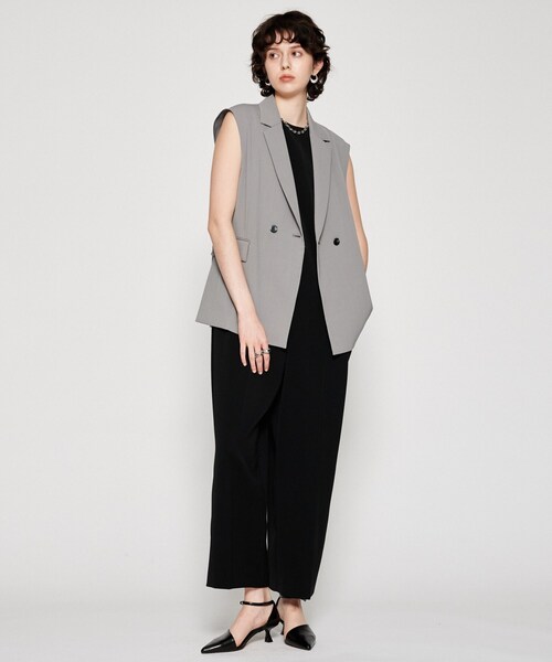cloenc（クロエンス）の「【セットアップ／マシンウォッシュ】テーラードベスト（ベスト・レディース・グレー/チャコールグレー/ナチュラル・02/01/03）」の14枚目の写真