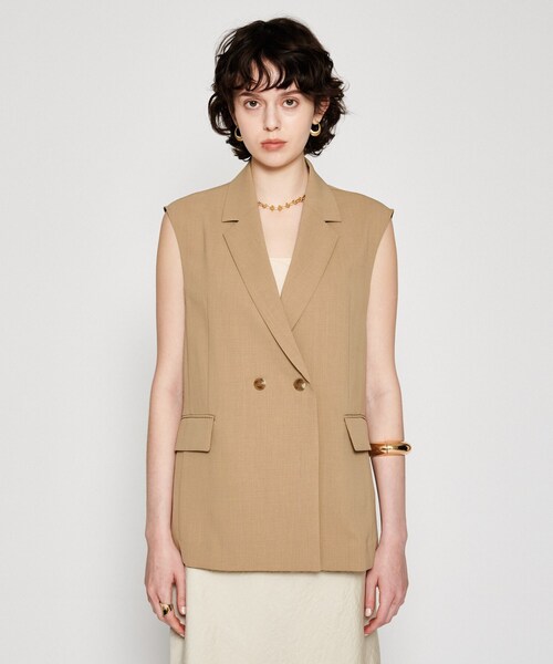 cloenc（クロエンス）の「【セットアップ／マシンウォッシュ】テーラードベスト（ベスト・レディース・グレー/チャコールグレー/ナチュラル・02/01/03）」の5枚目の写真