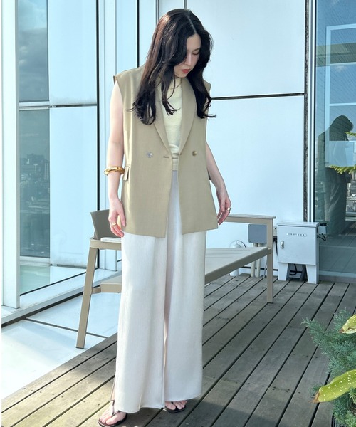 cloenc（クロエンス）の「【セットアップ／マシンウォッシュ】テーラードベスト（ベスト・レディース・グレー/チャコールグレー/ナチュラル・02/01/03）」の8枚目の写真