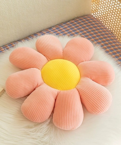SHEPP（シープ）の「フラワークッション 座布団 ぬいぐるみ 枕（クッション/クッションカバー・レディース・イエロー/グリーン/ピンク/ホワイト/ブルー・F）」の12枚目の写真