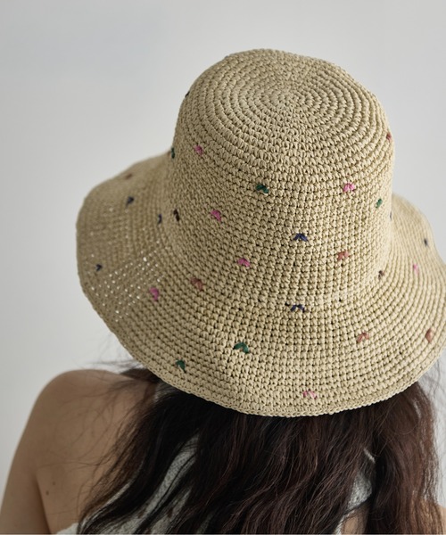 THE YOn（ザヨン）の「カラフルドットペーパーハット（ハット・レディース・ベージュ/アイボリー・FREE）」の14枚目の写真