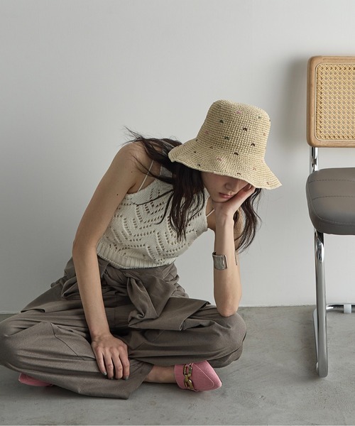 THE YOn（ザヨン）の「カラフルドットペーパーハット（ハット・レディース・ベージュ/アイボリー・FREE）」の18枚目の写真