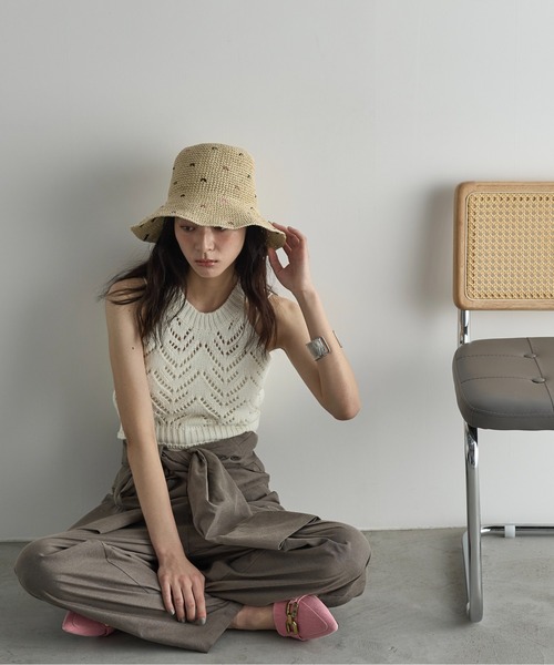 THE YOn（ザヨン）の「カラフルドットペーパーハット（ハット・レディース・ベージュ/アイボリー・FREE）」の16枚目の写真