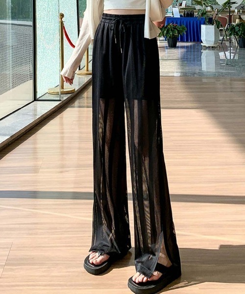 セール】夏服にピッタリな涼しい透け感シースルーシアーロング