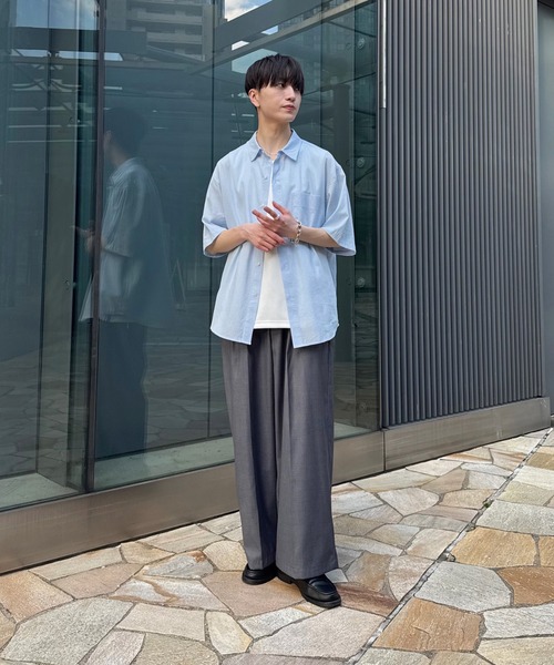 日本製レオナールストレッチロイヤルブルーエレガントパンツタックスラックスM 日本製レオナールストレッチロイヤルブルーエレガントパンツ