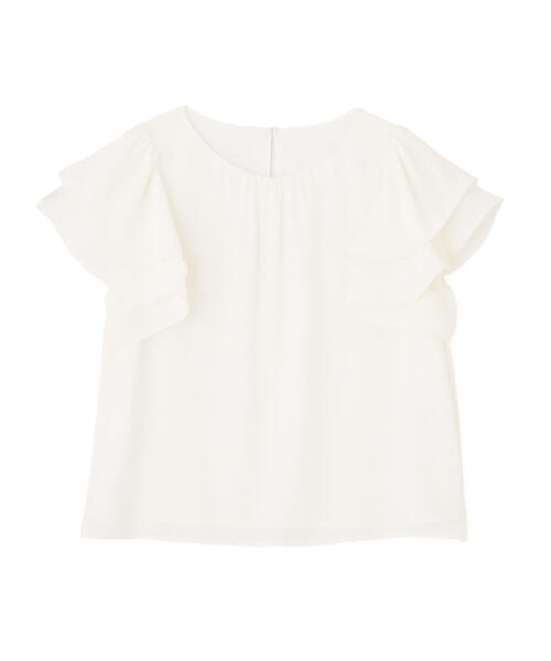 PROPORTION BODY DRESSING(プロポーションボディドレッシング)の「ダブルラッフルスリーブブラウス / 1215110408(シャツ/ブラウス・レディース・ブルー/ホワイト系その他/ネイビー・SMALL/MEDIUM)」の4枚目の写真
