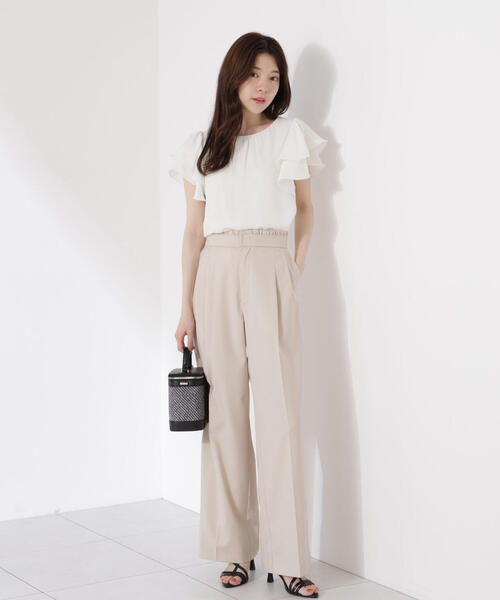 PROPORTION BODY DRESSING(プロポーションボディドレッシング)の「ダブルラッフルスリーブブラウス / 1215110408(シャツ/ブラウス・レディース・ブルー/ホワイト系その他/ネイビー・SMALL/MEDIUM)」の8枚目の写真
