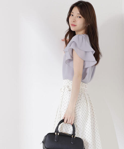 ブラウス シャツ ダブルラッフルスリーブブラウス / 1215110408 レディース ダブルラッフルスリーブブラウス | PROPORTION BODY DRESSING