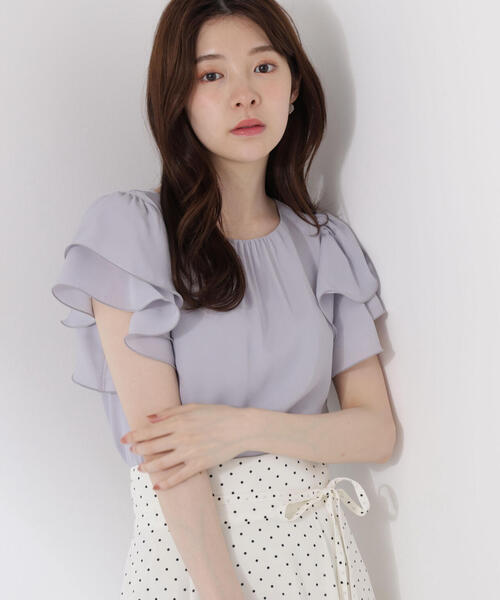 PROPORTION BODY DRESSING(プロポーションボディドレッシング)の「ダブルラッフルスリーブブラウス / 1215110408(シャツ/ブラウス・レディース・ブルー/ホワイト系その他/ネイビー・SMALL/MEDIUM)」の18枚目の写真
