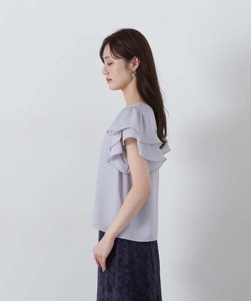 PROPORTION BODY DRESSING(プロポーションボディドレッシング)の「ダブルラッフルスリーブブラウス / 1215110408(シャツ/ブラウス・レディース・ブルー/ホワイト系その他/ネイビー・SMALL/MEDIUM)」の22枚目の写真