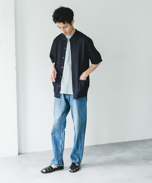 URBAN RESEARCH DOORS（アーバンリサーチドアーズ）の「リネンライクショートスリーブシャツカーディガン（カーディガン/ボレロ・メンズ・ブラック/グレー/ネイビー・MEDIUM/LARGE）」の11枚目の写真