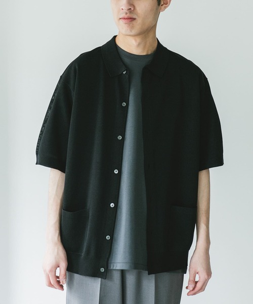 URBAN RESEARCH DOORS（アーバンリサーチドアーズ）の「リネンライクショートスリーブシャツカーディガン（カーディガン/ボレロ・メンズ・ブラック/グレー/ネイビー・MEDIUM/LARGE）」の15枚目の写真