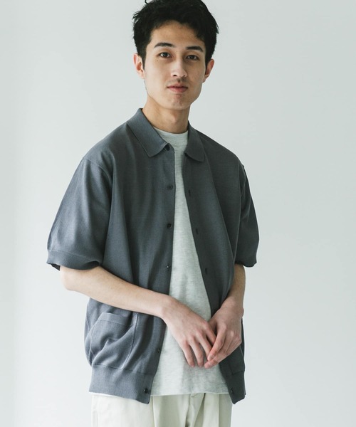 URBAN RESEARCH DOORS（アーバンリサーチドアーズ）の「リネンライクショートスリーブシャツカーディガン（カーディガン/ボレロ・メンズ・ブラック/グレー/ネイビー・MEDIUM/LARGE）」の20枚目の写真