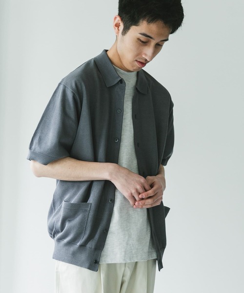 URBAN RESEARCH DOORS（アーバンリサーチドアーズ）の「リネンライクショートスリーブシャツカーディガン（カーディガン/ボレロ・メンズ・ブラック/グレー/ネイビー・MEDIUM/LARGE）」の21枚目の写真