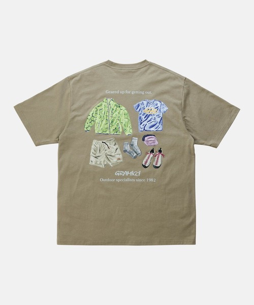 Gramicci(グラミチ)の「GEARED UP TEE|ギアアップTシャツ(Tシャツ/カットソー・メンズ・ヘザーグレー/カーキ/ホワイト・M/L/XL/XXL/S)」の1枚目の写真