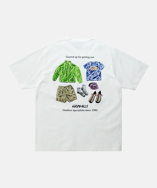 Gramicci(グラミチ)の「GEARED UP TEE|ギアアップTシャツ(Tシャツ/カットソー・メンズ・ヘザーグレー/カーキ/ホワイト・M/L/XL/XXL/S)」の5枚目の写真