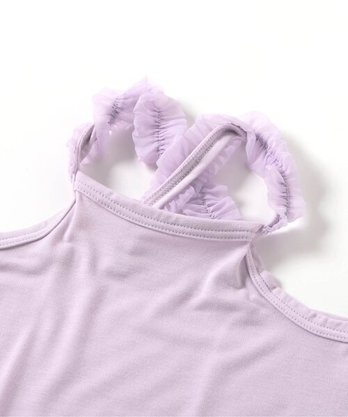 接触冷感・吸水速乾】フリルクロスストラップインナー キャミソール